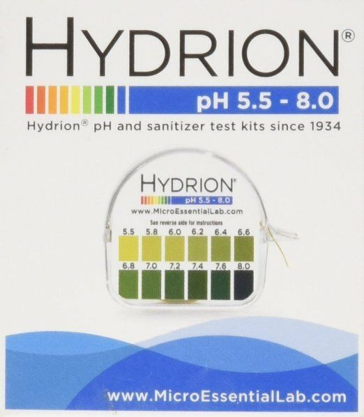 Hydrion 067 Body Acid Ph Test Tape Strip Paper Roll Urine Saliva 5.5-8.0 Micro L