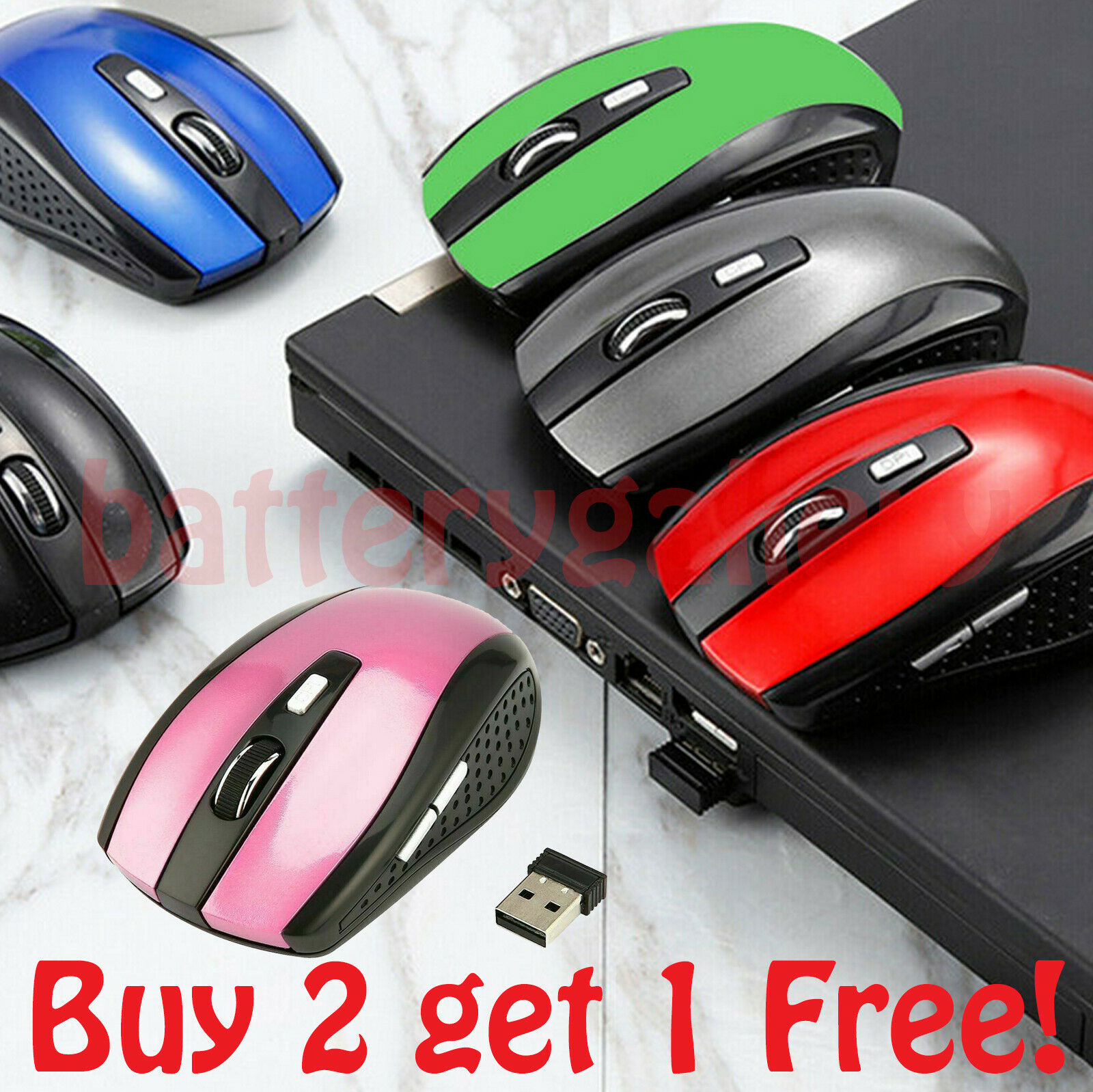 2.4ghz High Quality Wireless Optical Mouse/mice + Usb 2.0 Receiver For Pc Laptop